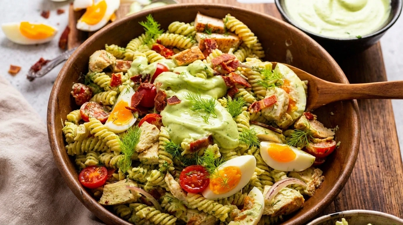 Krämig avokado-pastasallad